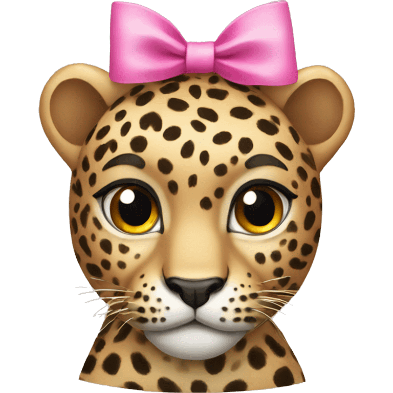 leopard with a pink bow emoji