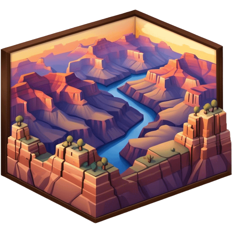 Grand Canyon isometric sunset  emoji