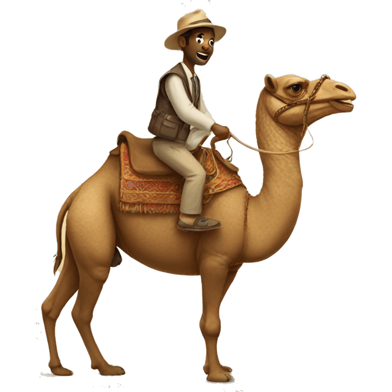 A snake riding a camel emoji