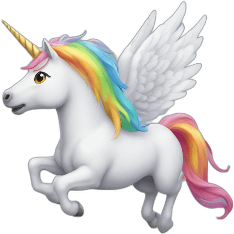 Flying-rainbow-unicorn emoji