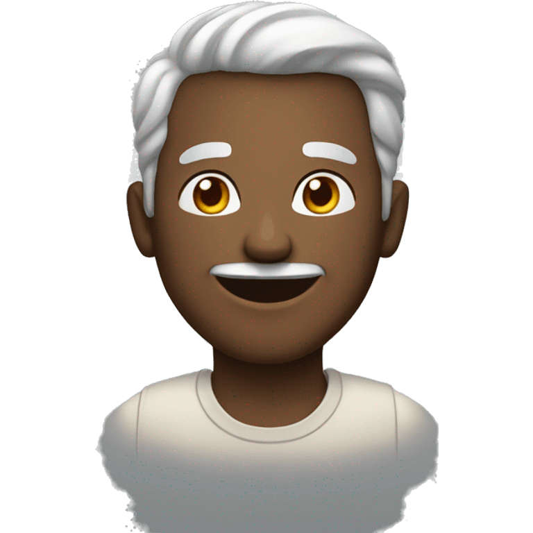 A man with a cheerful demeanor emoji