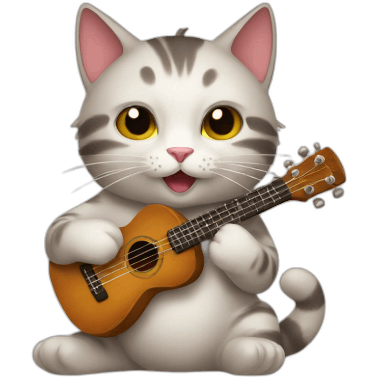 Cat playing ukulele emoji