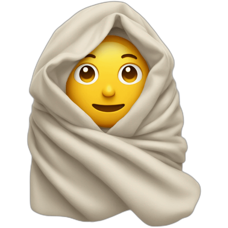 Person wrapped in a blanket emoji