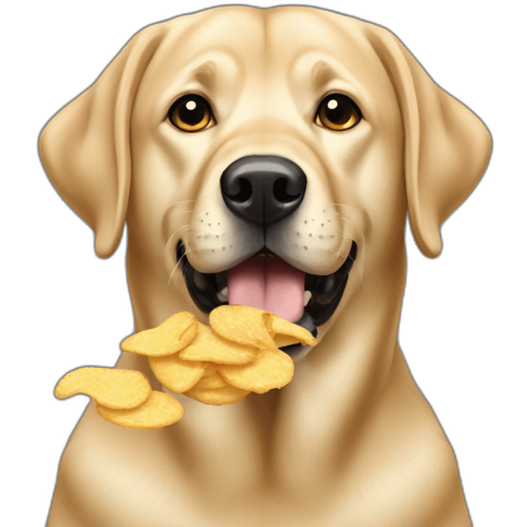 labrador eating crisps emoji