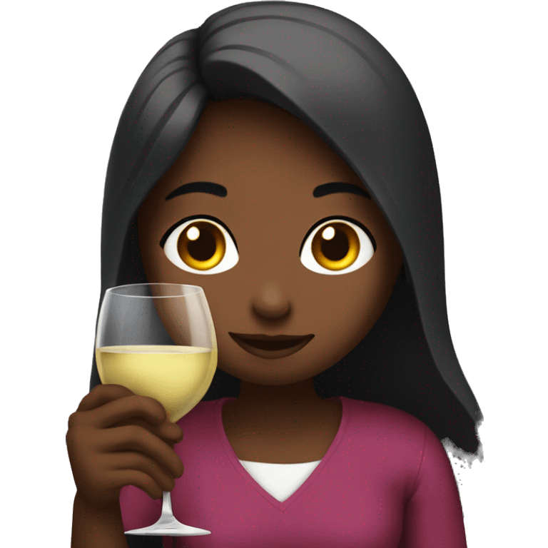 Girl drinking wine  emoji