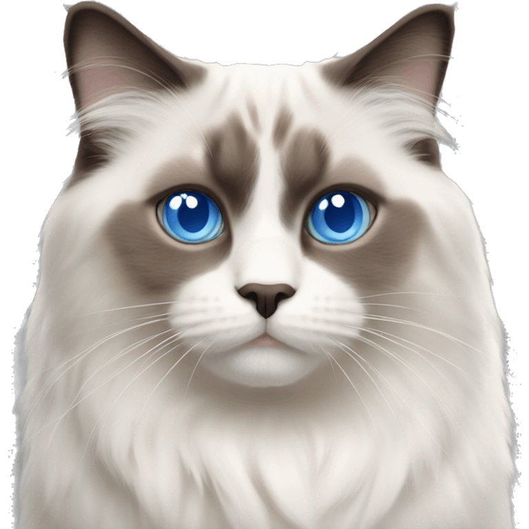 Short hair ragdoll cat blue eyes emoji