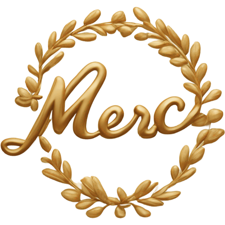 The words merci in a warm ambiance emoji