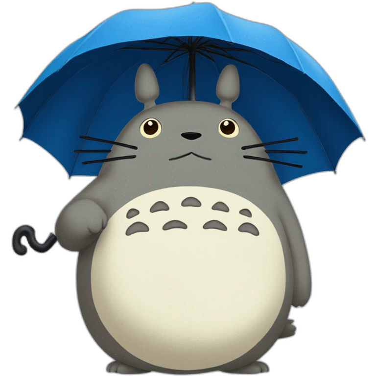 Totoro holding an umbrella emoji