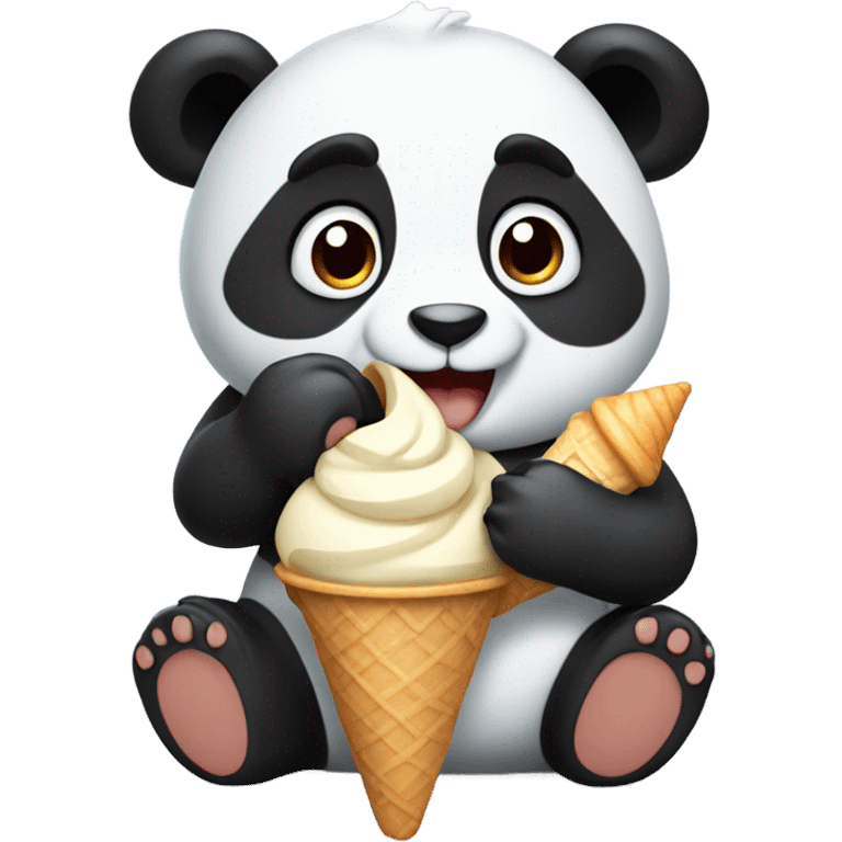 Panda eating ice cream emoji