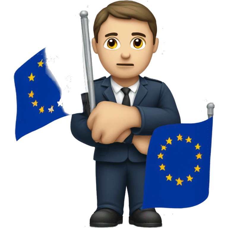 man saying no with European flag emoji