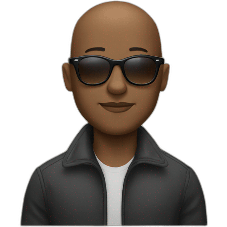 bald black man wearing rayban galsses emoji