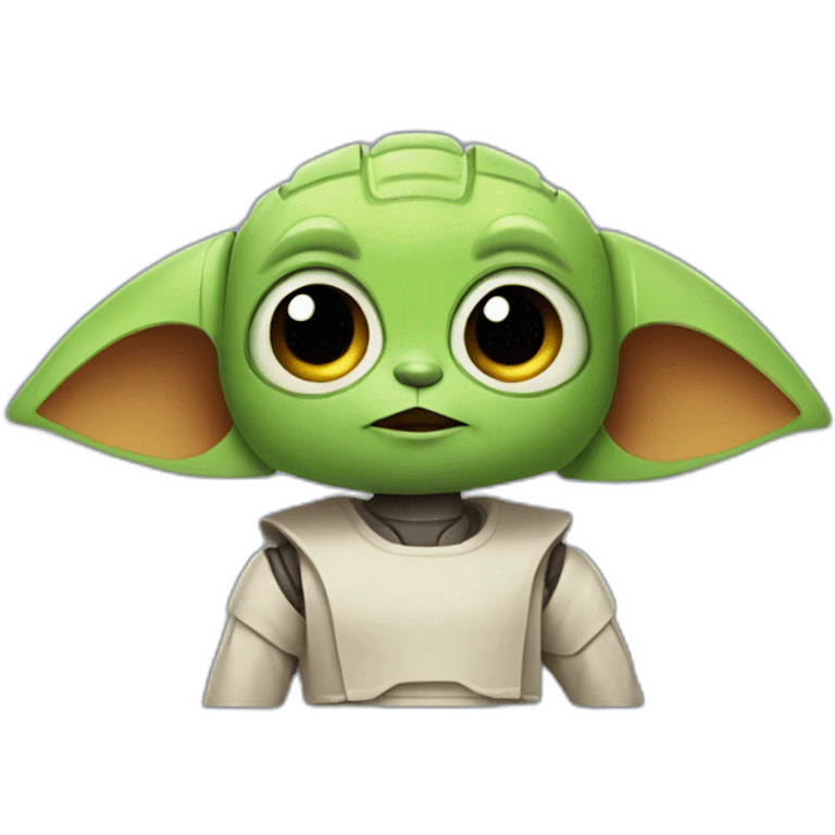 cute robot with yoda ears emoji