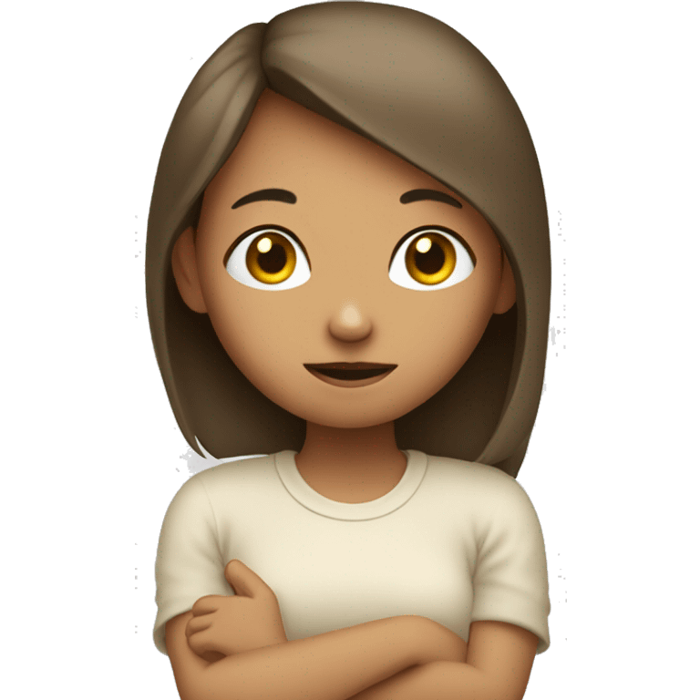 shy girl with hand and little hard  emoji