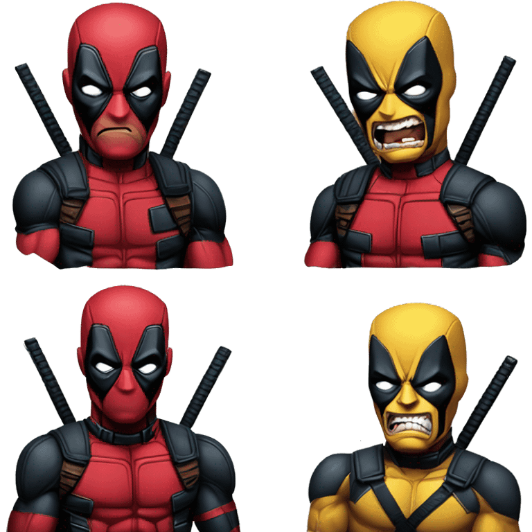 Angry Deadpool with wolverine clowes emoji