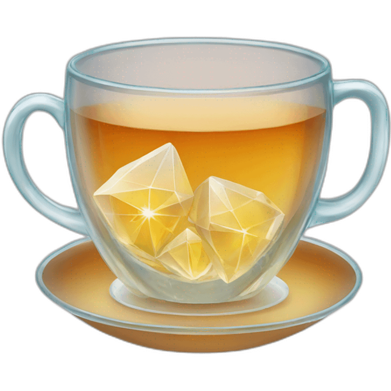 A Crystal cup of tea emoji