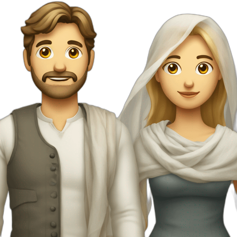 femme avec un voile et un homme emoji