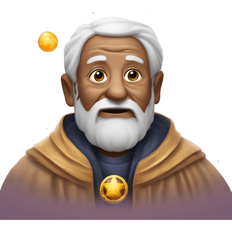 astrologer, old man using a planetary and starry robe emoji