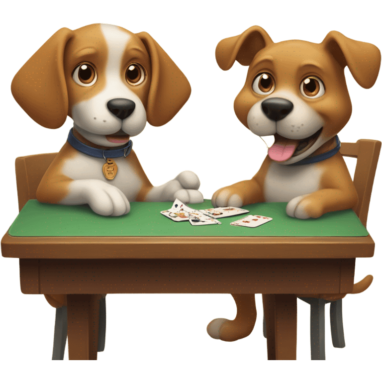 Dog and cat playing cards emoji