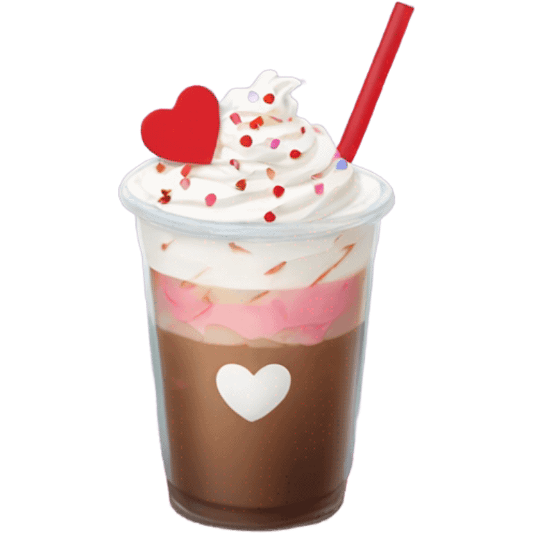 Valentine's themed iced americano emoji