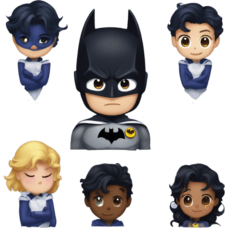 Batman cuddle Sailor Moon  emoji