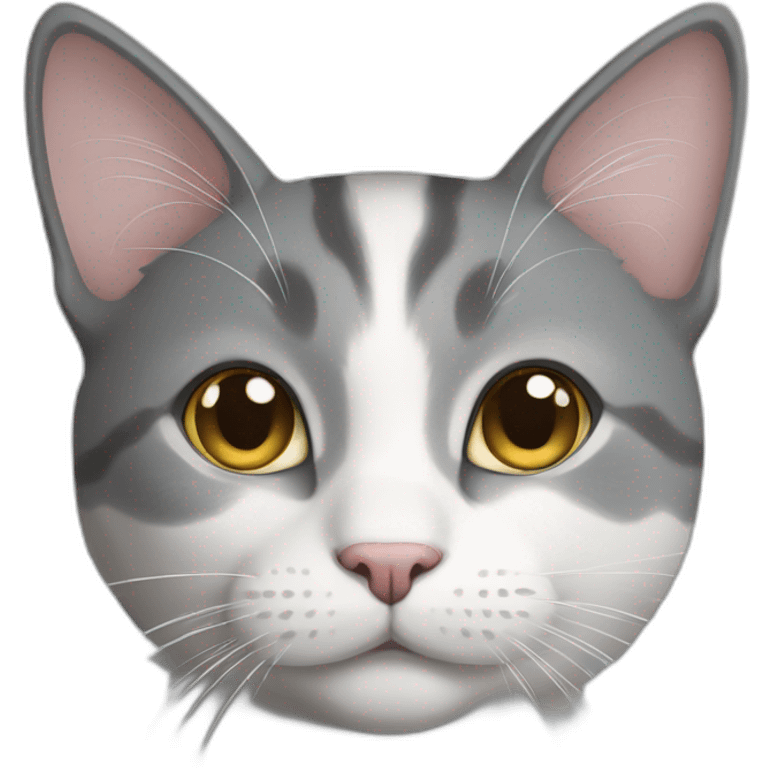 Gray and white cat emoji