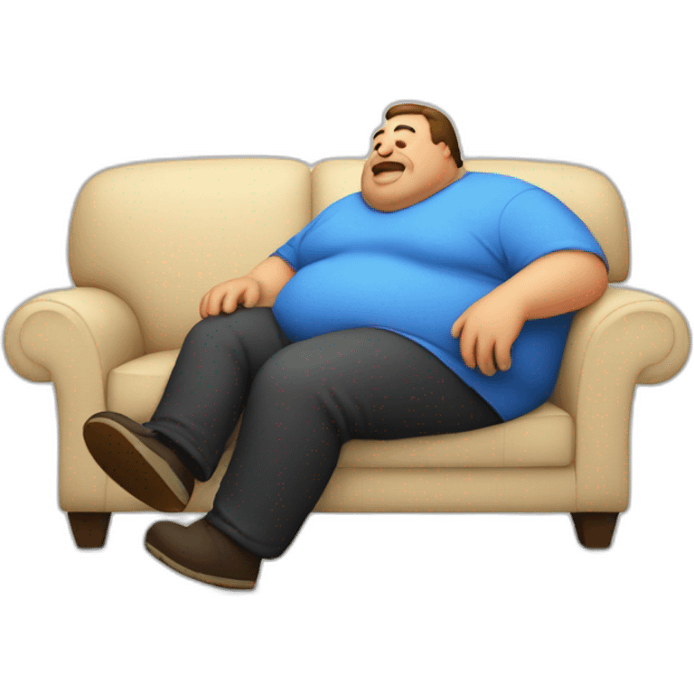 Fat lazy man on the couch emoji