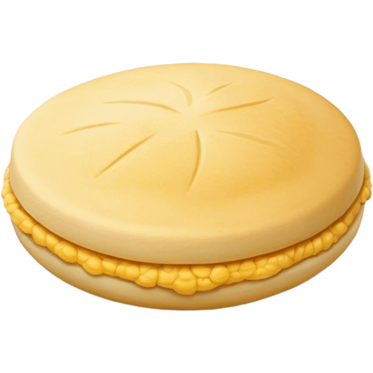 Cinematic Realistic image of a simple, single Colombian arepa, rendered with soft, golden cornmeal textures and delicate, crispy edges, set on a neutral background with gentle, natural lighting that highlights its traditional, comforting simplicity. emoji