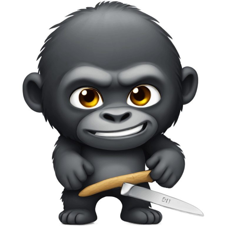 gorilla with a knife emoji