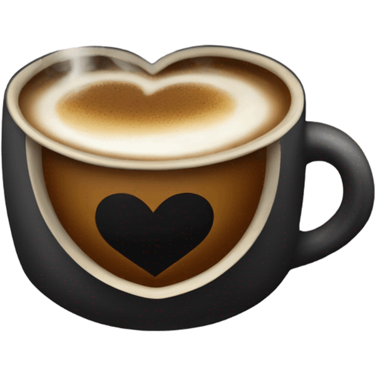 Black heart with cup of coffee  emoji