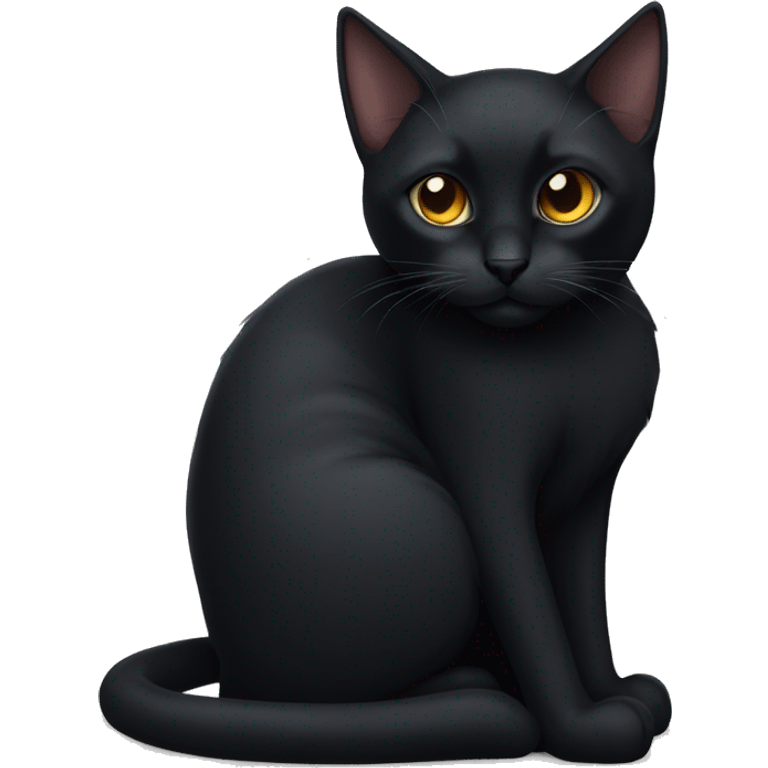 Black cat curled up emoji