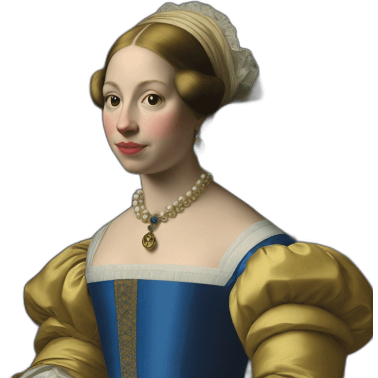 Princess leía in a vermeer's painting emoji