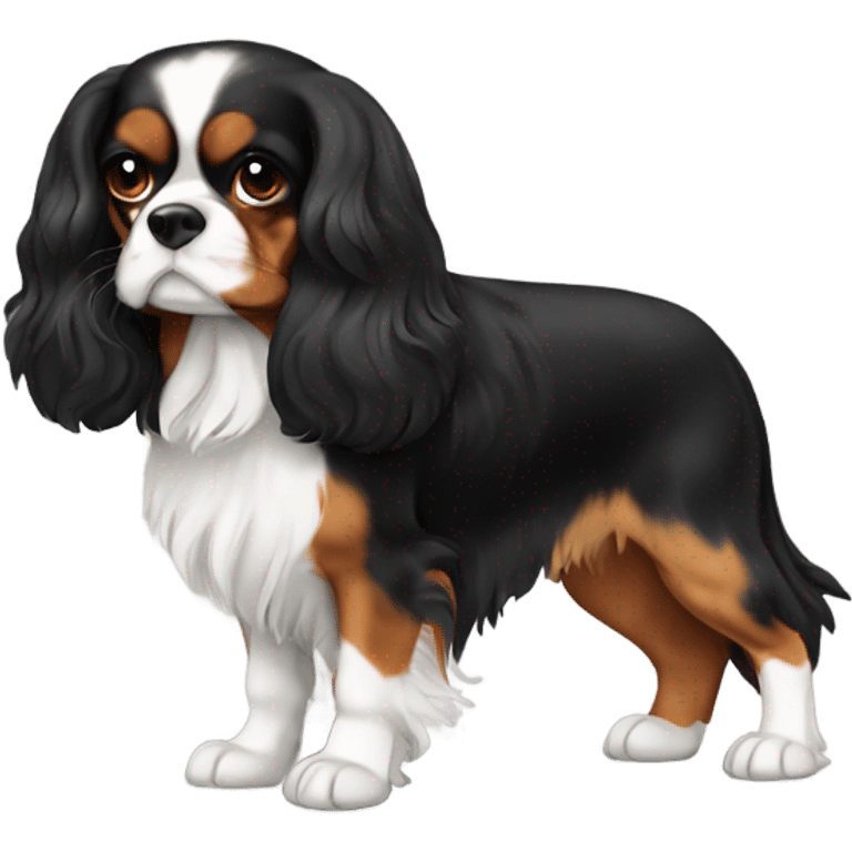 King Charles cavalier Black and Tan colour emoji