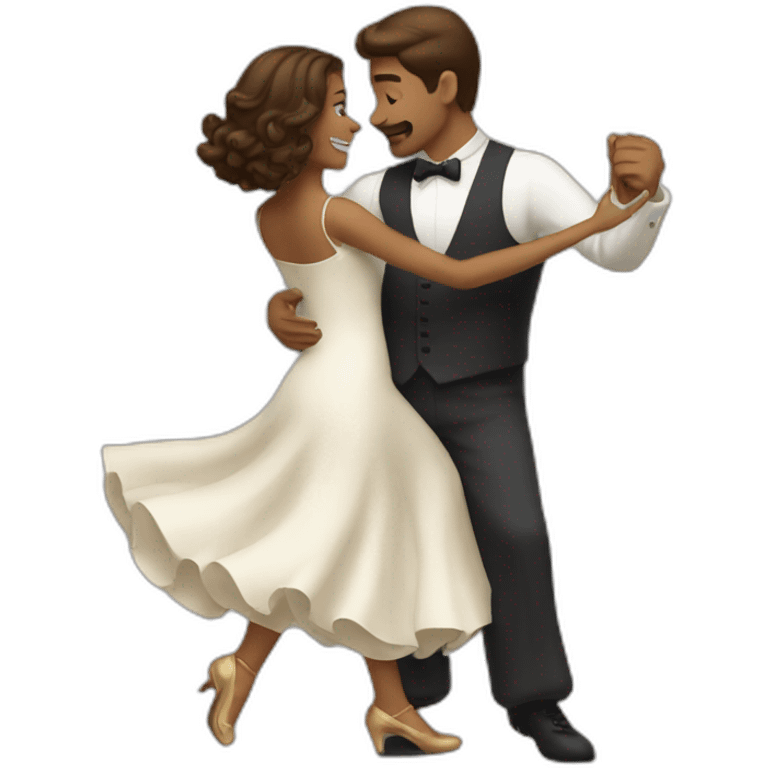 brown hair couple dancing boogie emoji