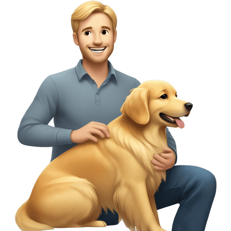 Golden retriever and man emoji