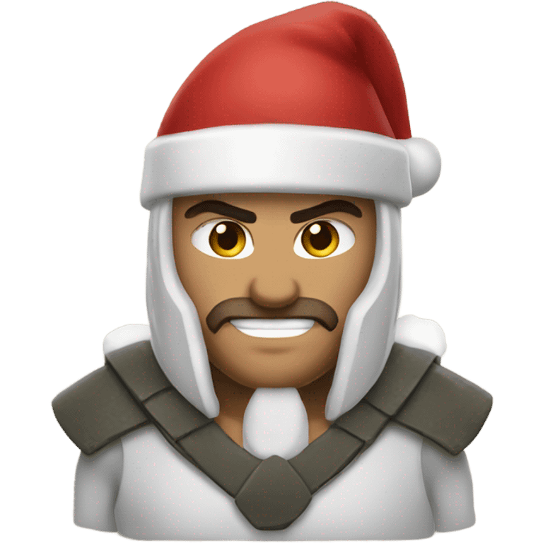 spartan male wearing santa hat emoji