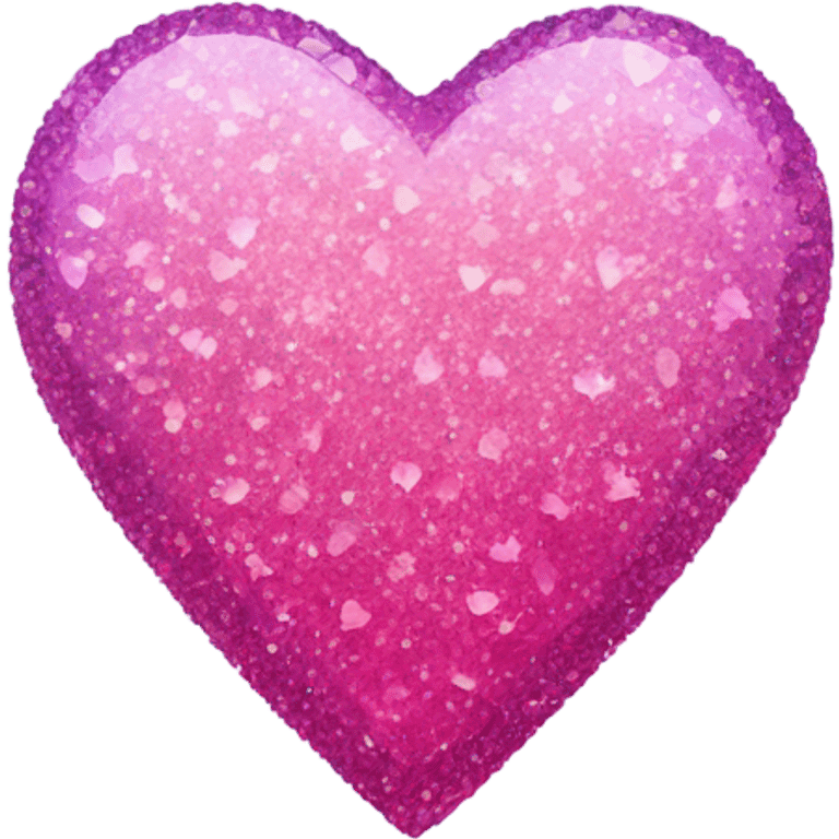 Pink ombre crystal heart with glitter  emoji