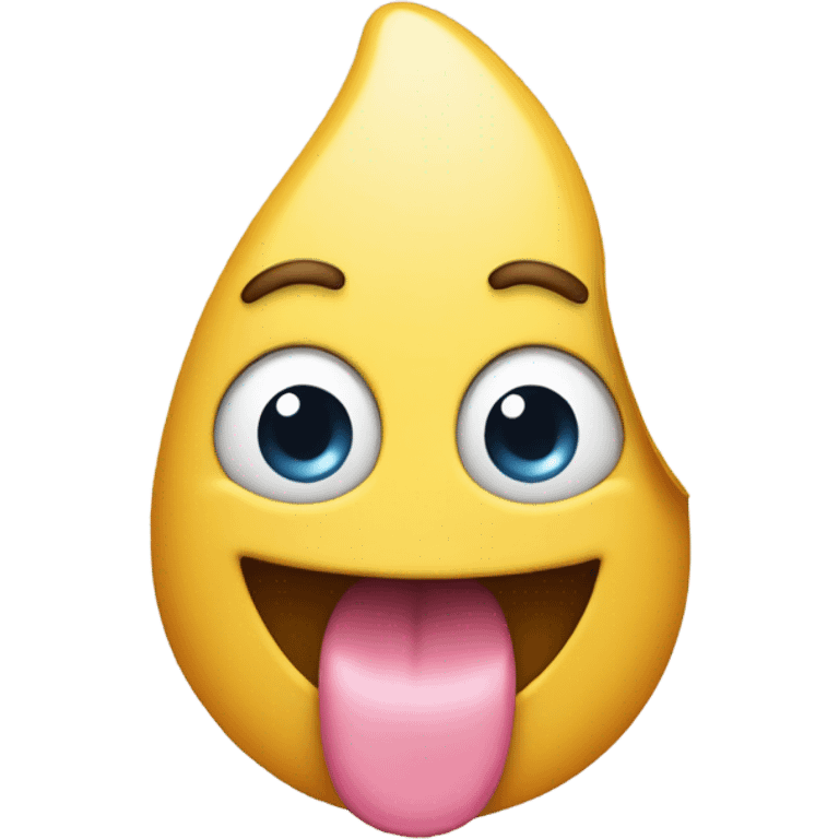 Emoji with tongue sticking out between two fingers shaped in a v  emoji