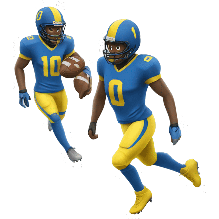 Football player wearing blue and yellow with number 10 emoji