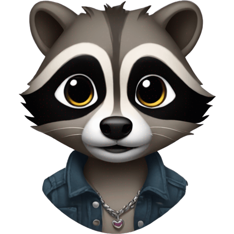 Tattooed raccoon emoji