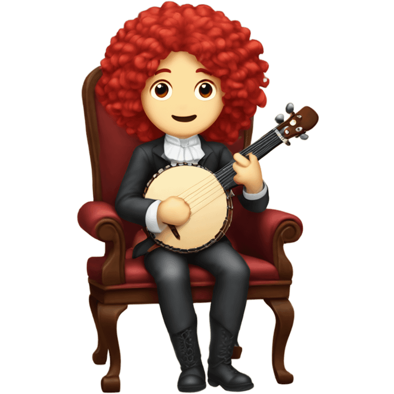 Antonio Vivaldi Red wig older chibi sitting chair banjo emoji