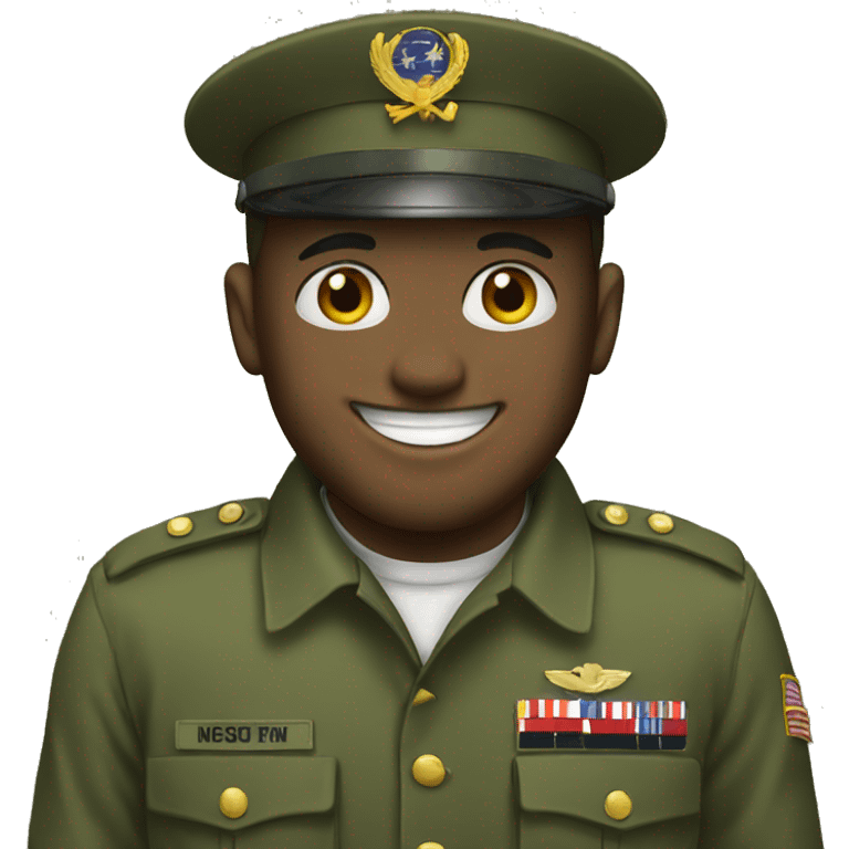 Smiling emoji in military  emoji