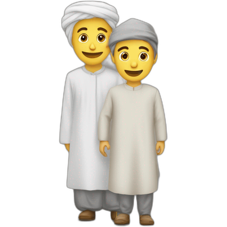 deux frères musulman un a côté de l’autre  emoji