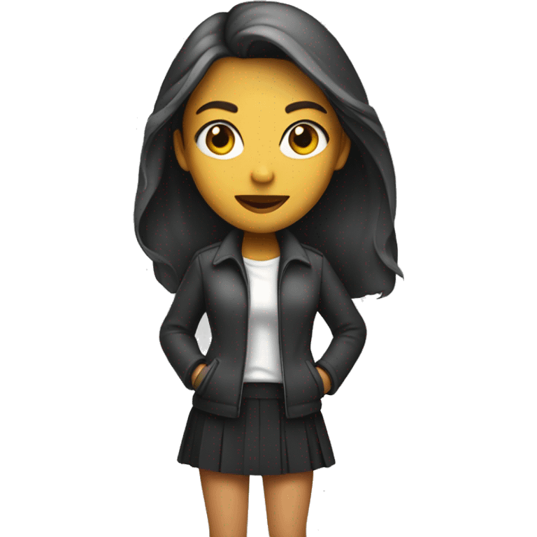 Girl in a short skirt and a long jacket  emoji