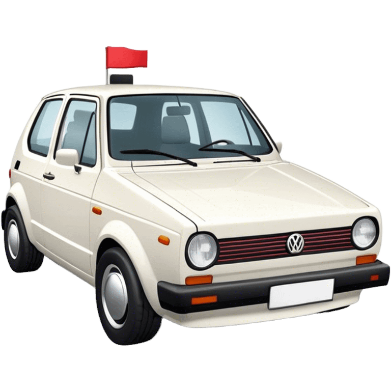 White Volkswagen Golf car emoji