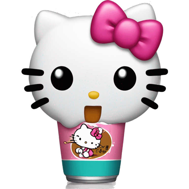 hello kitty drinking soda emoji