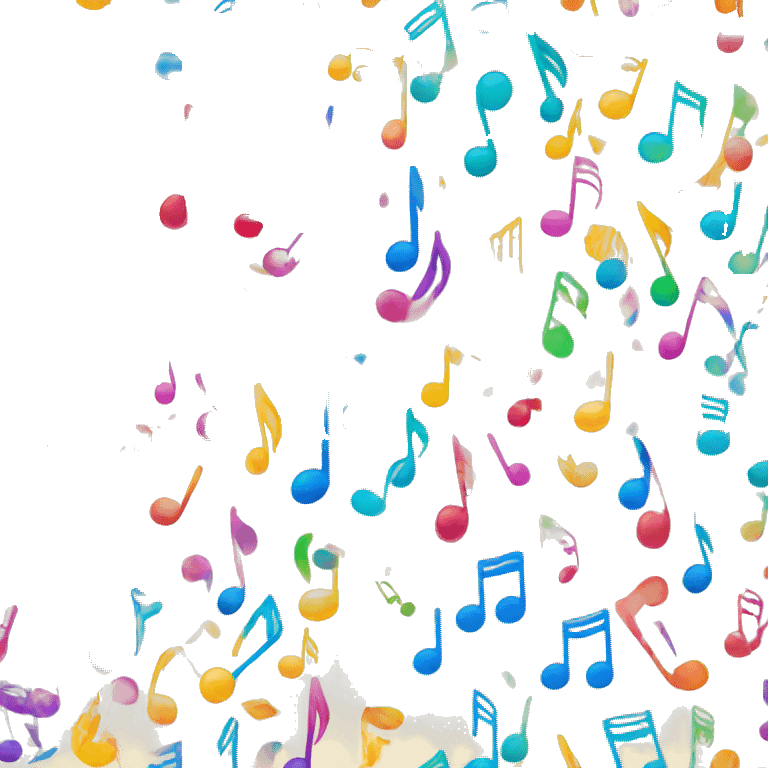 Colorful musical notes emoji