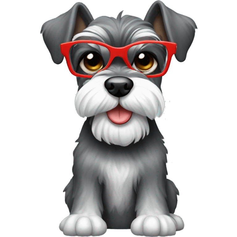 Schnauzer with glsses emoji