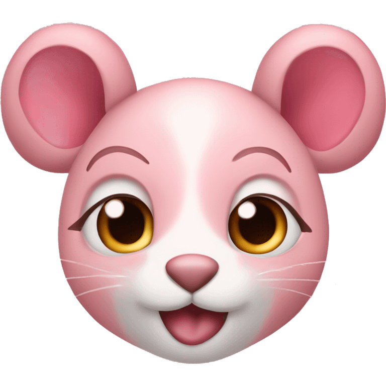 🐭 esta ratita rodeada de corazones rosa y con los ojos cerrados emoji