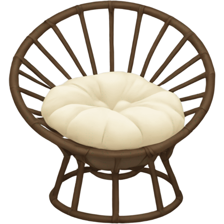 Light brown Papasan chair with cream cushion  emoji