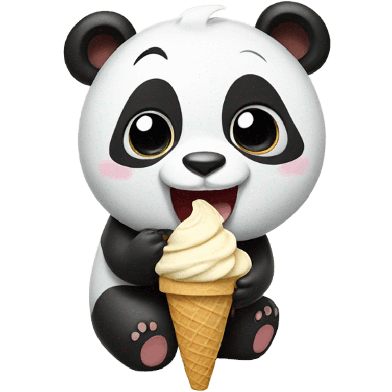 Panda eating ice cream emoji